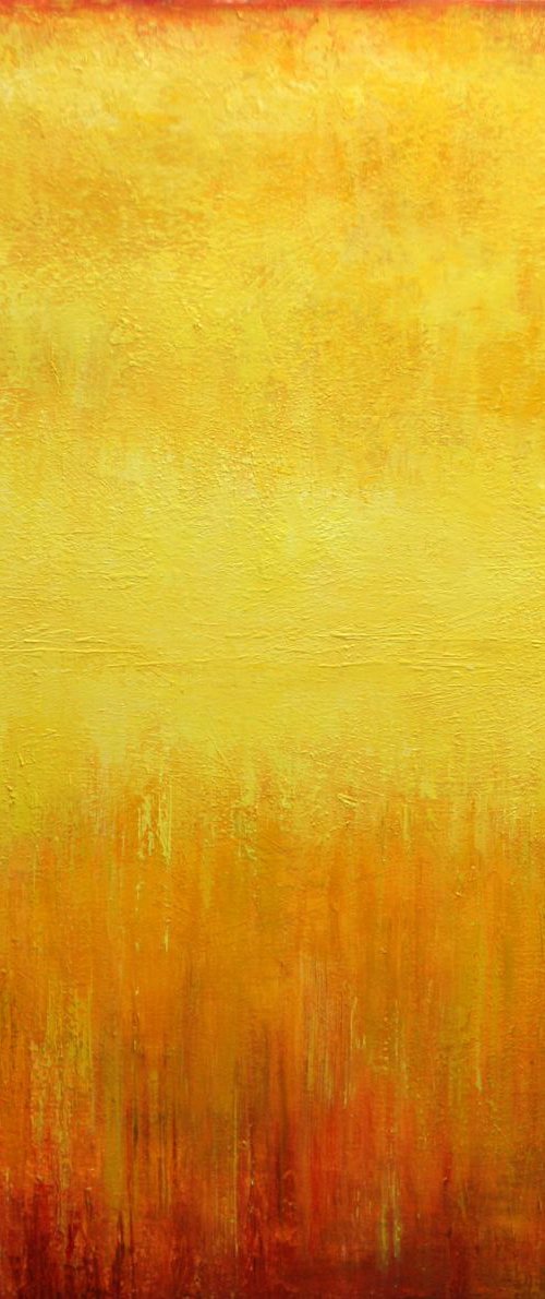 Yellow abstract painting III by Behshad Arjomandi