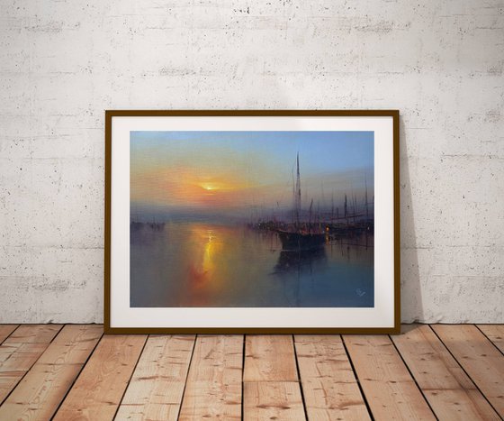 Harbor in the evening calm