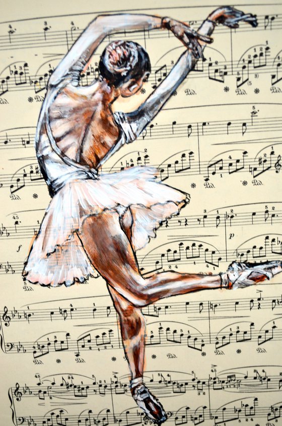 Ballerina XLIX- Vintage Music Page, GIFT idea