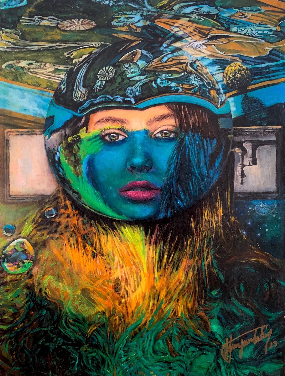 Photorealistic Portrait Oil Painting By Fatih Sungurtekin, 12 X 16, Faunus, Original Artwork