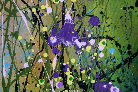 "Aurora Floreale" #2 - Large original abstract floral landscape
