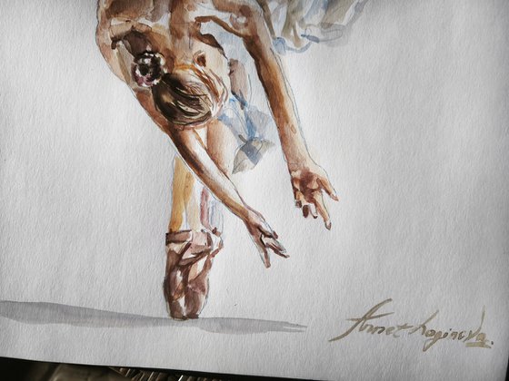 Ballerina watercolor drawing