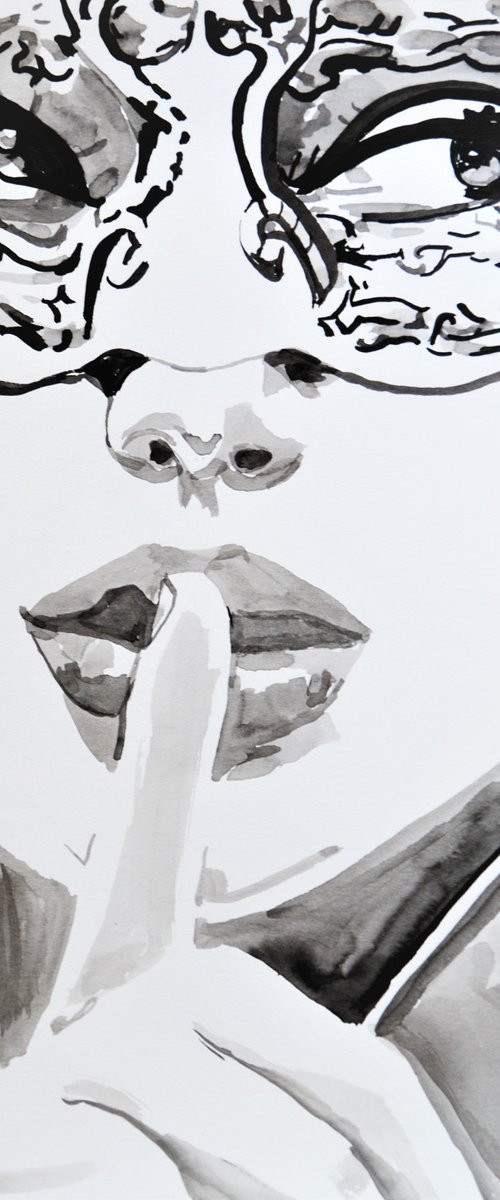 Venetian Mask  / 35 x 27cm by Alexandra Djokic