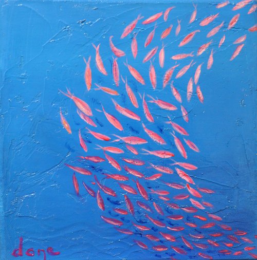 Small goldfish, in pink by Dane