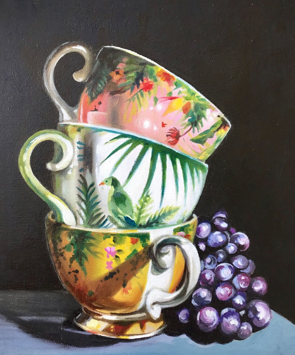Fancy Tea Cups by Jo Pickering