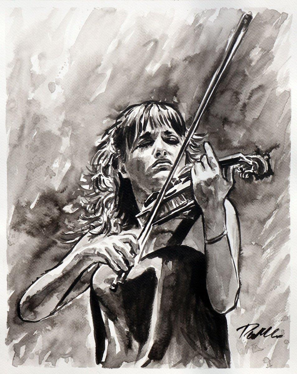 Urban And Pop Portrait Ink Drawing By Tashe, 12 X 15", Melody Of The Soul, Original Artwork