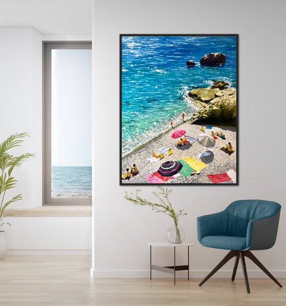 Large seascape painting 100-80cm