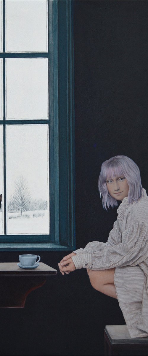 Contemporary portrait "Morning Coffee" by Nataliya Bagatskaya