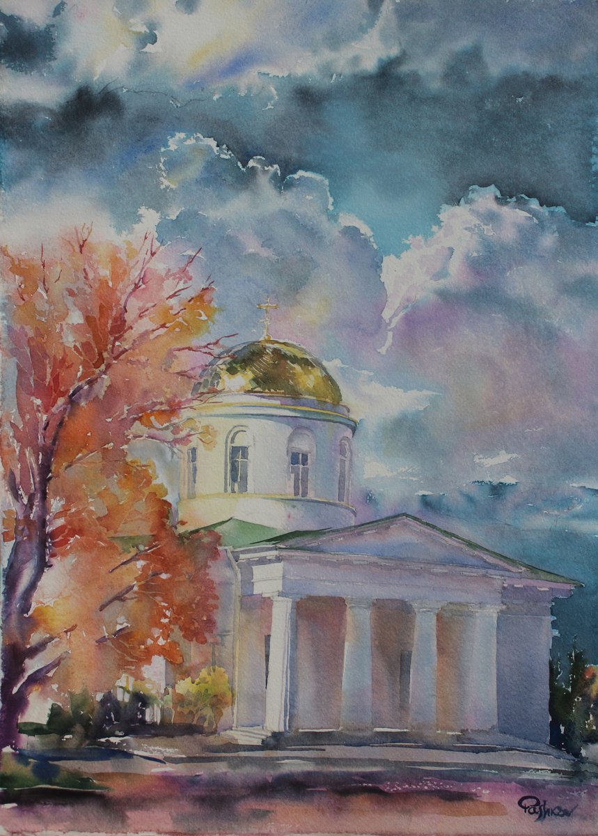 Photorealistic Watercolour , Pokrovsky Catedral. Chuguyev By Yurii Pashkov, 22 X 30, Artwork For Sale On Artfinder