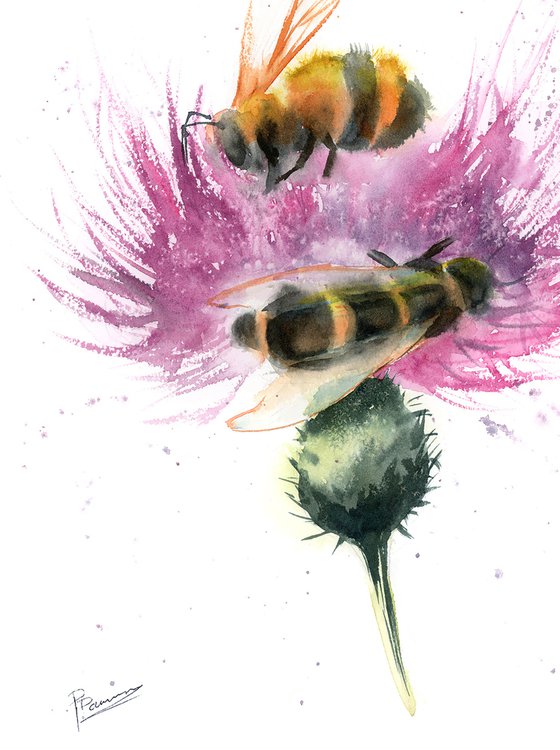 Bees and Thistle