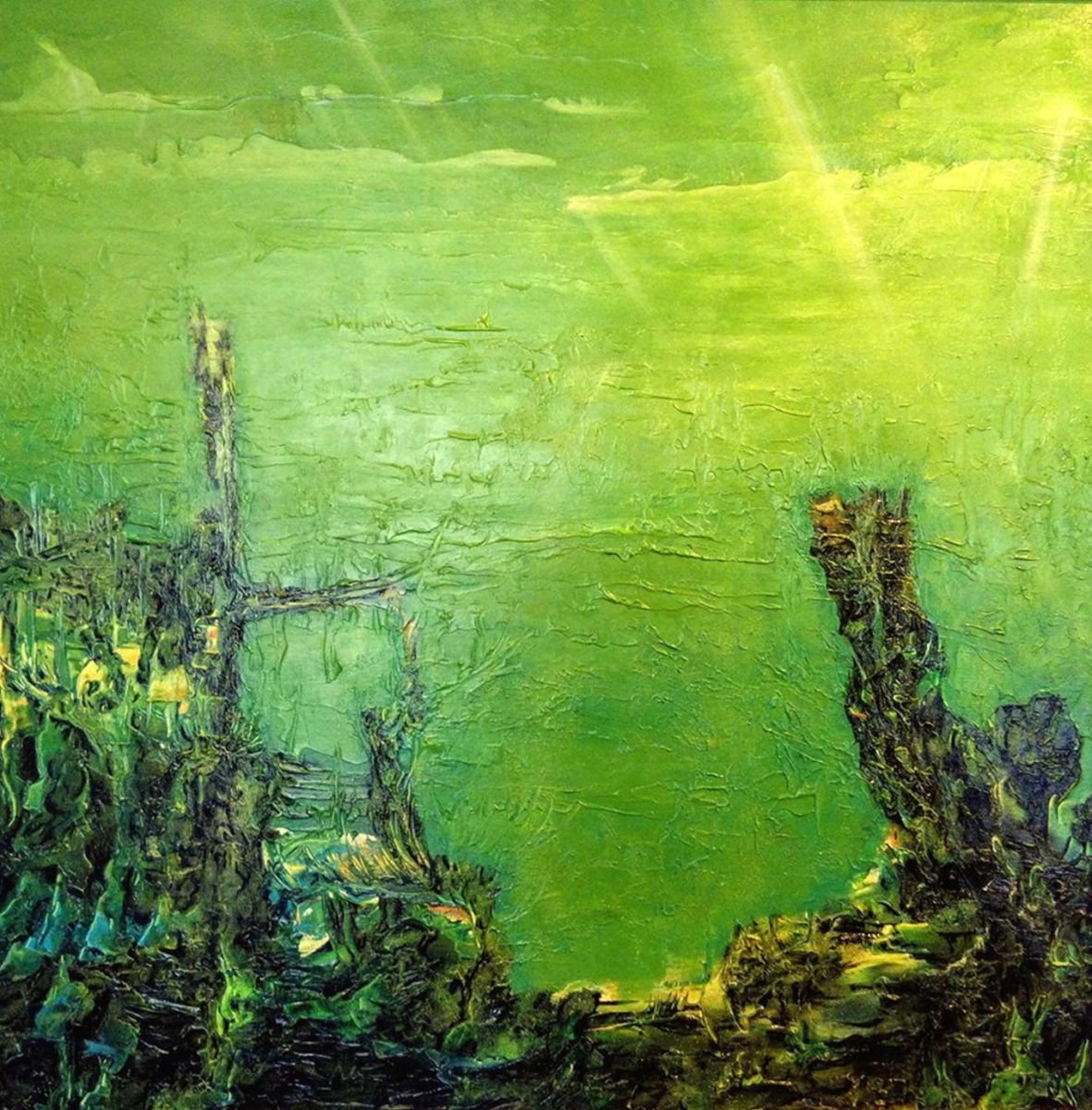 Green Landscape By Alejos, 39 X 39, Artwork For Sale On Artfinder