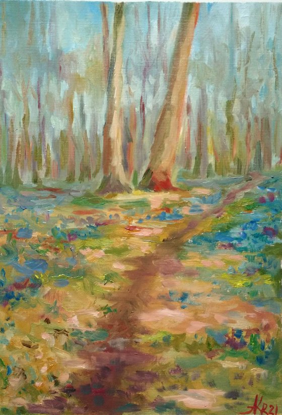 Spring forest landscape