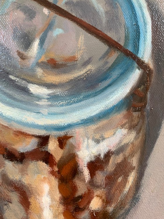 Glass Jar with Mixed Nuts