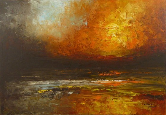 Reminiscent Shore  (Large Seascape, 100x70cm)