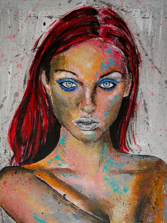 Portrait PS 102 WOMAN  ORIGINAL PAINTING  CONTEMPORARY