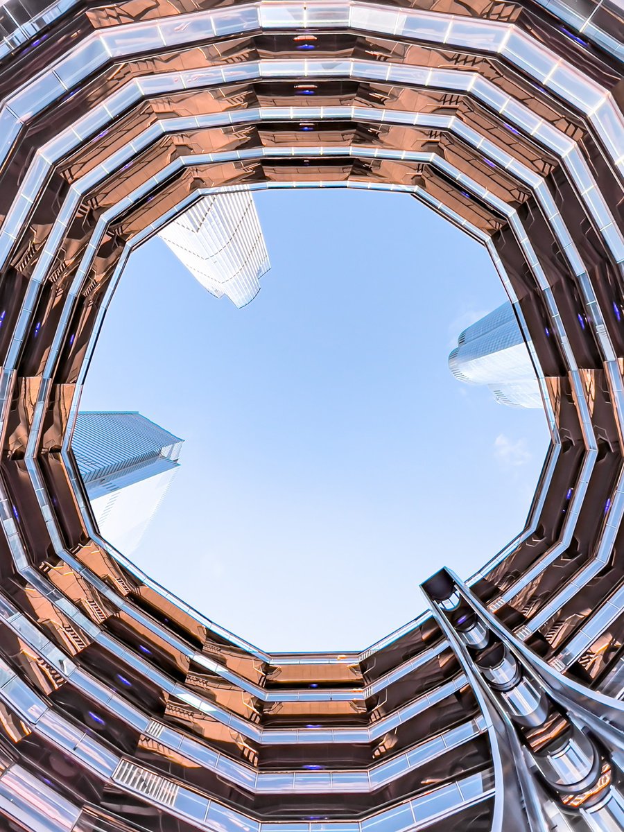 Photorealistic Cityscapes Photograph By Fabio Accorri?, 16 X 20, Eyes To The Sky In New York (White Frame), Original Artwork