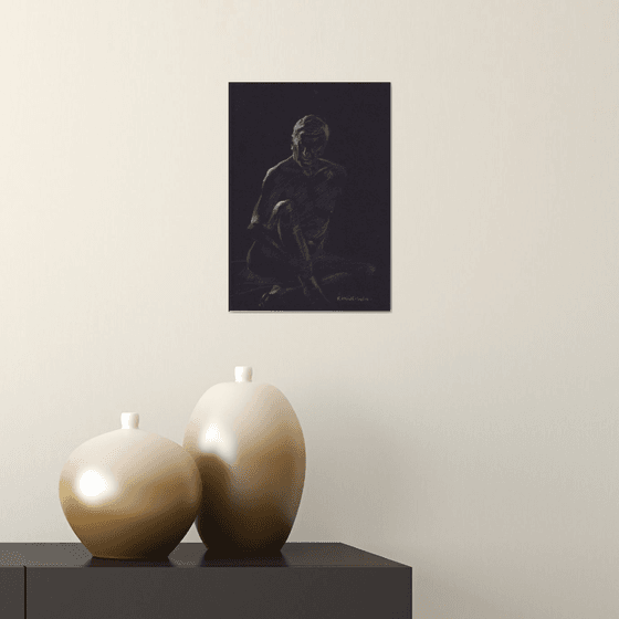 seated male nude