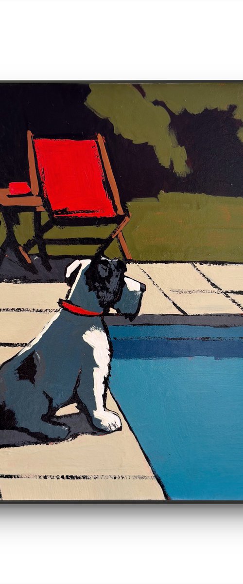 By Pool - Original Artwork 8x8in by Daria Baklykova