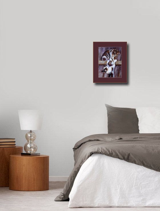 Playful Kittens on the Fence