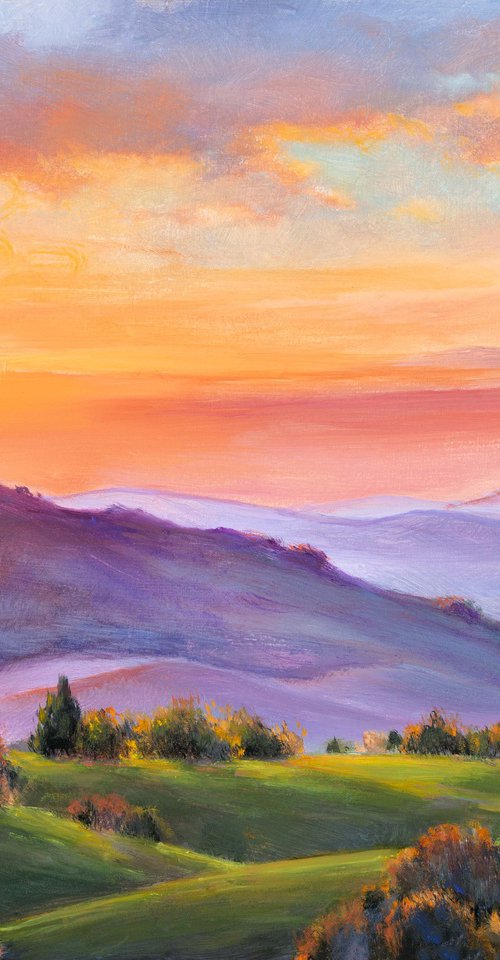 Sunset in the Adirondacks mountains by Lucia Verdejo