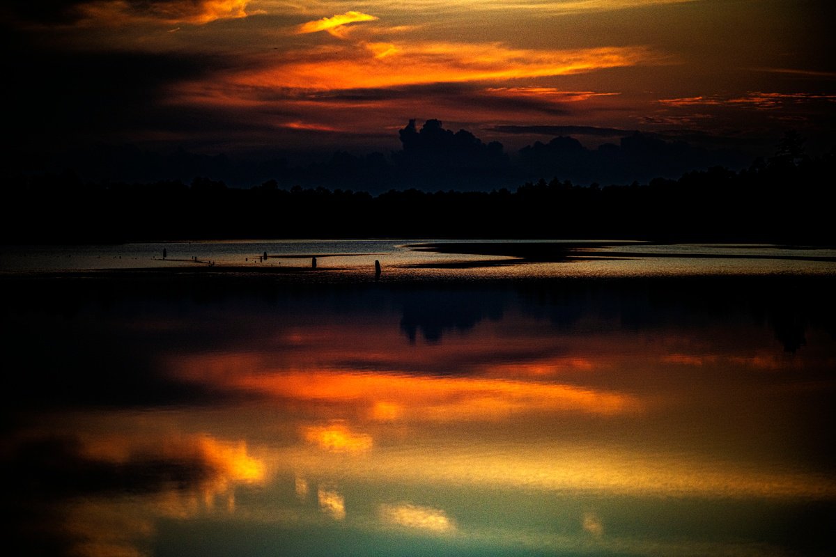 Photorealistic Landscape Photograph By David Huntzinger, 28 X 17, Serenity At Sunset, Original Artwork