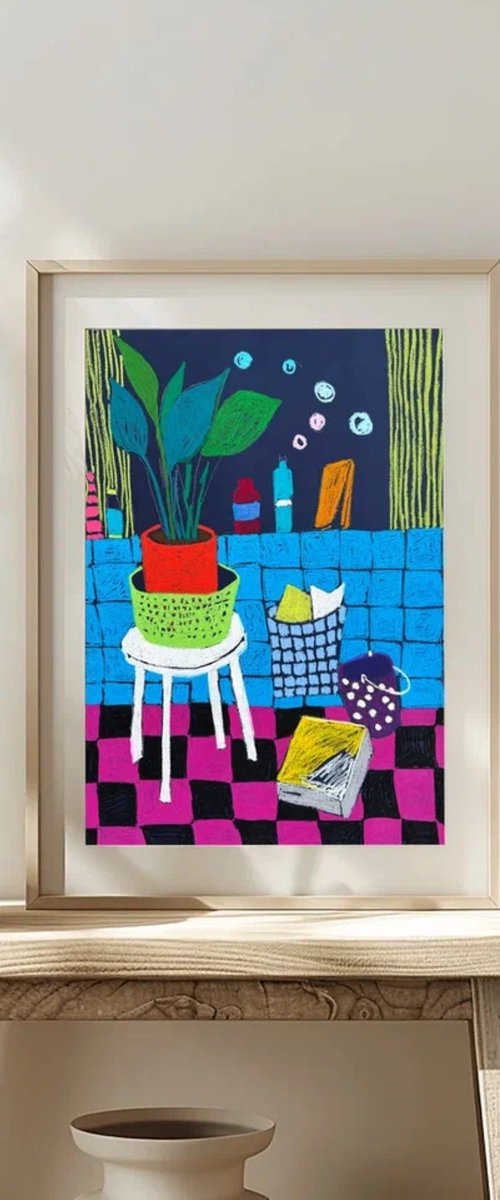 Morning Joy in Blue Tiles by Sasha Robinson