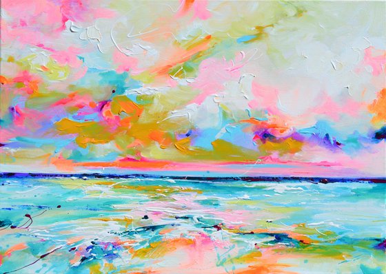 Blushing Sea Sunset - Colorful Seascape