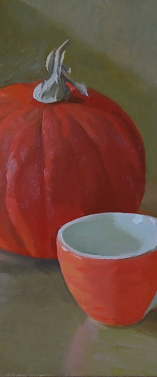 Little Pumpkin and Cup by Vasyl Koval