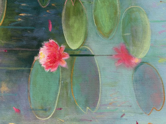 Blossoms in Teal