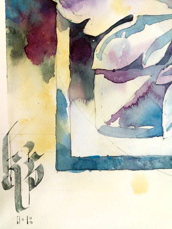 Watercolor Architectural gothic element