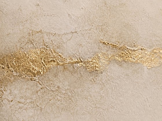 Abstract Silence Between Beige and Gold