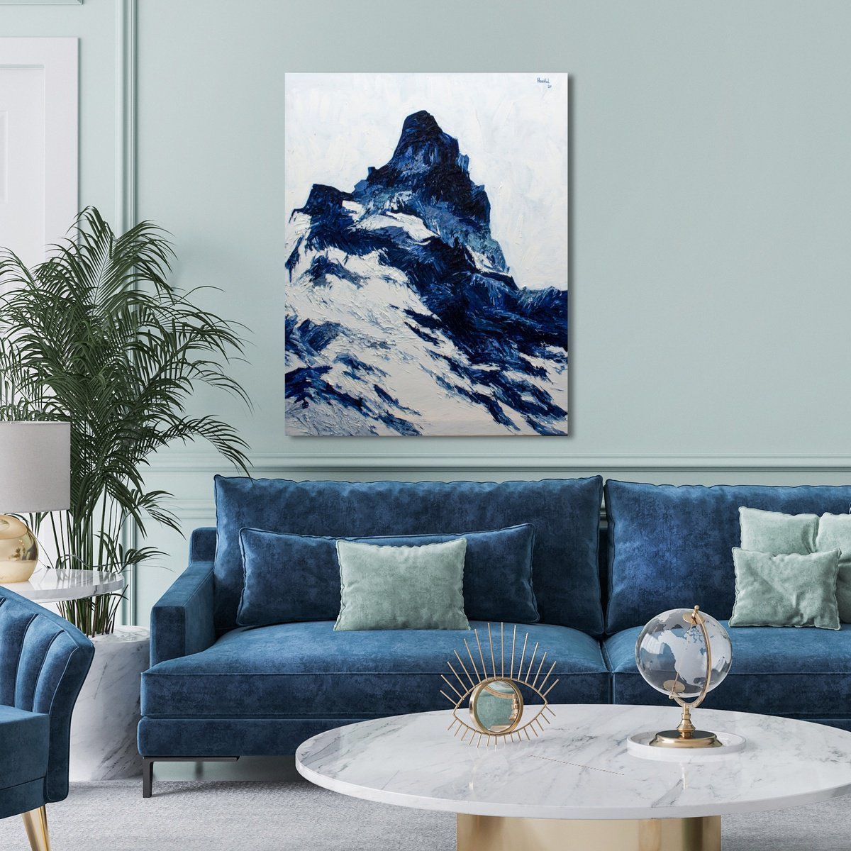 Impressionistic Landscape Oil Painting By Olena Horhol, 31 X 39", Mount (3), Original Artwork