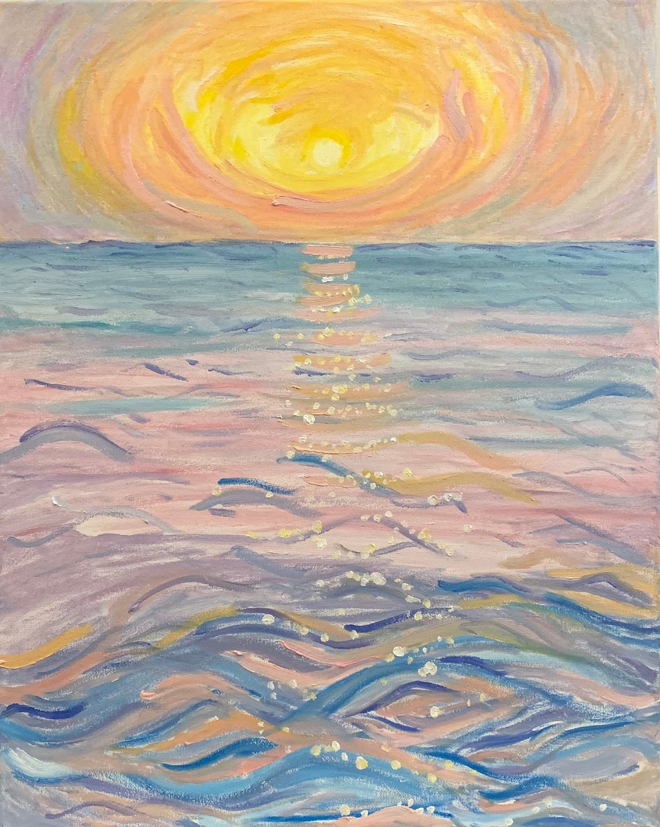 Sunset over the Sea by Kat X