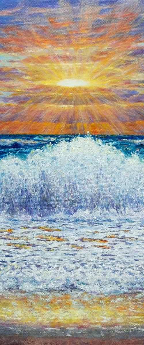 Sunset at Sea – Sun and Waves by Anastasia Woron