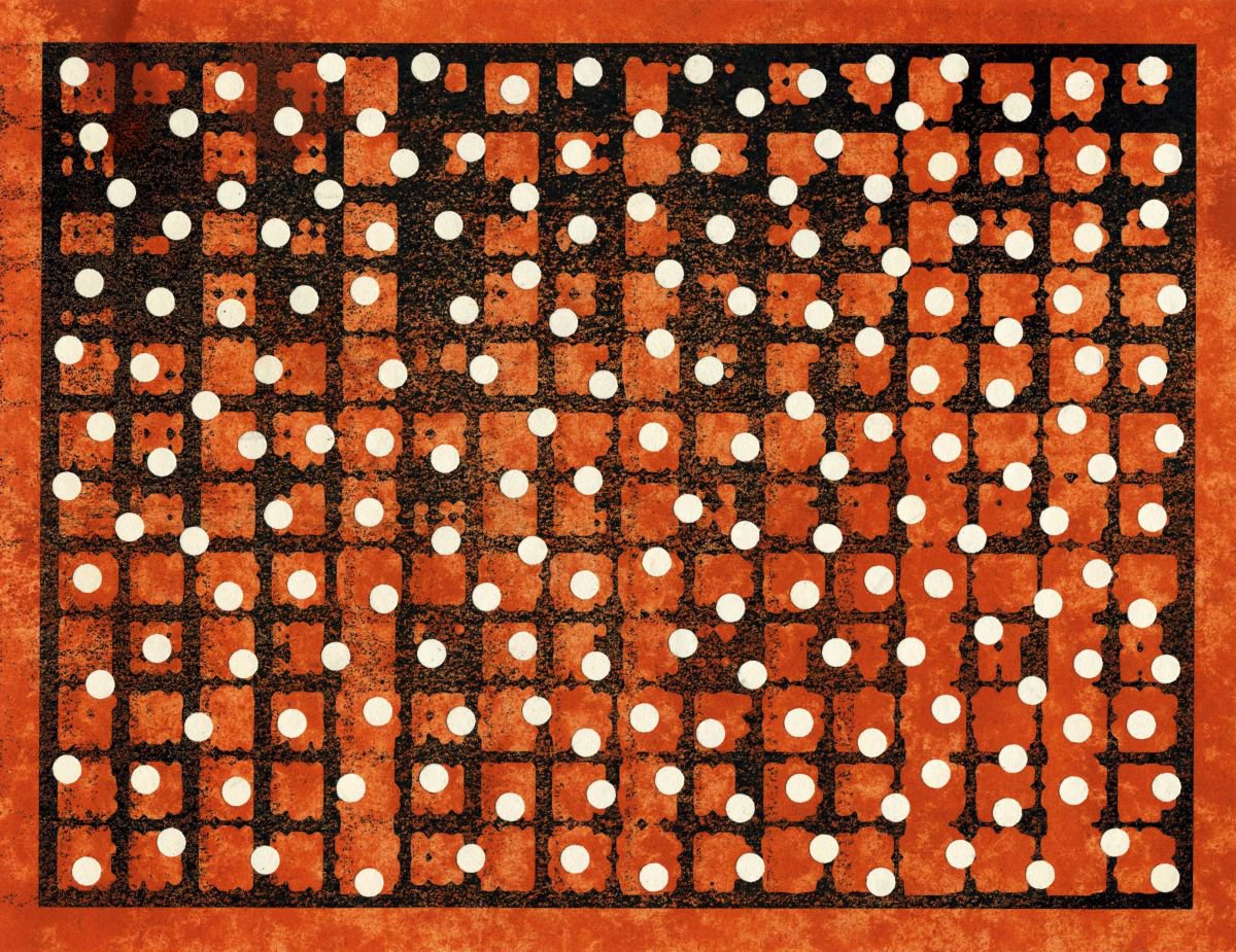 Abstract Collage By Petr Strnad, 24 X 18Cm, Fire Surrounds