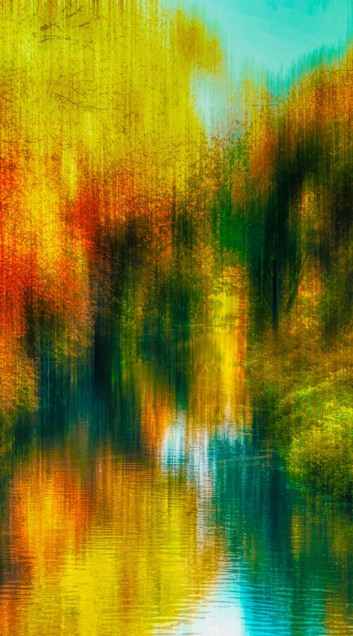 Autumn River - Autumnal Abstract Landscape Limited Edition Canvas Photograph Print #1/10 by Graham Briggs