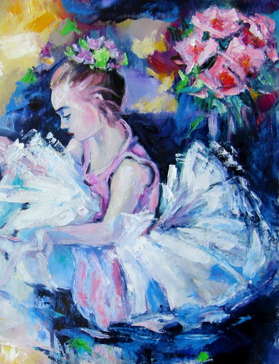 Little ballerina with flowers