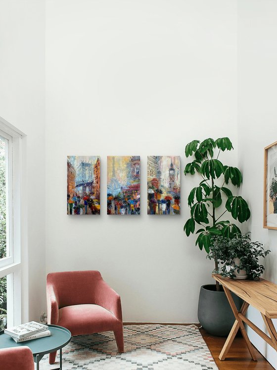 London umbrellas. Pastel mood