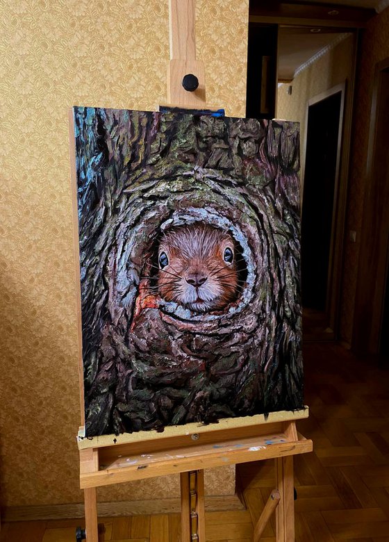 Squirrel in a hollow