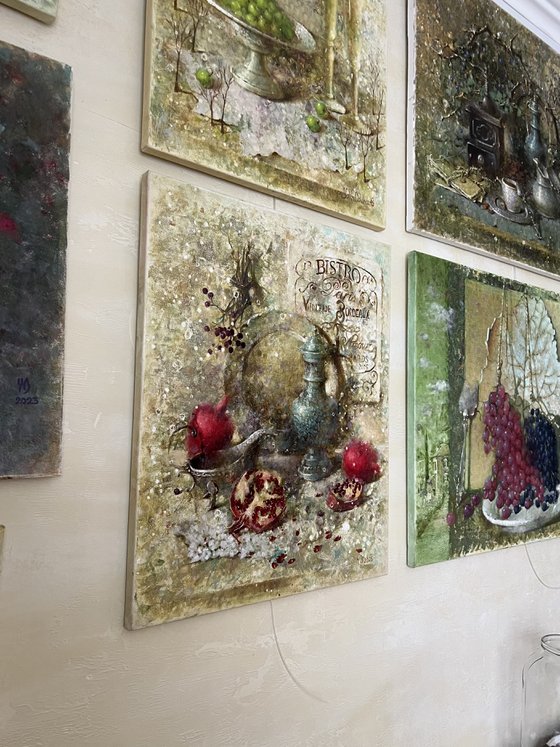 Pomegranate in French bistro
