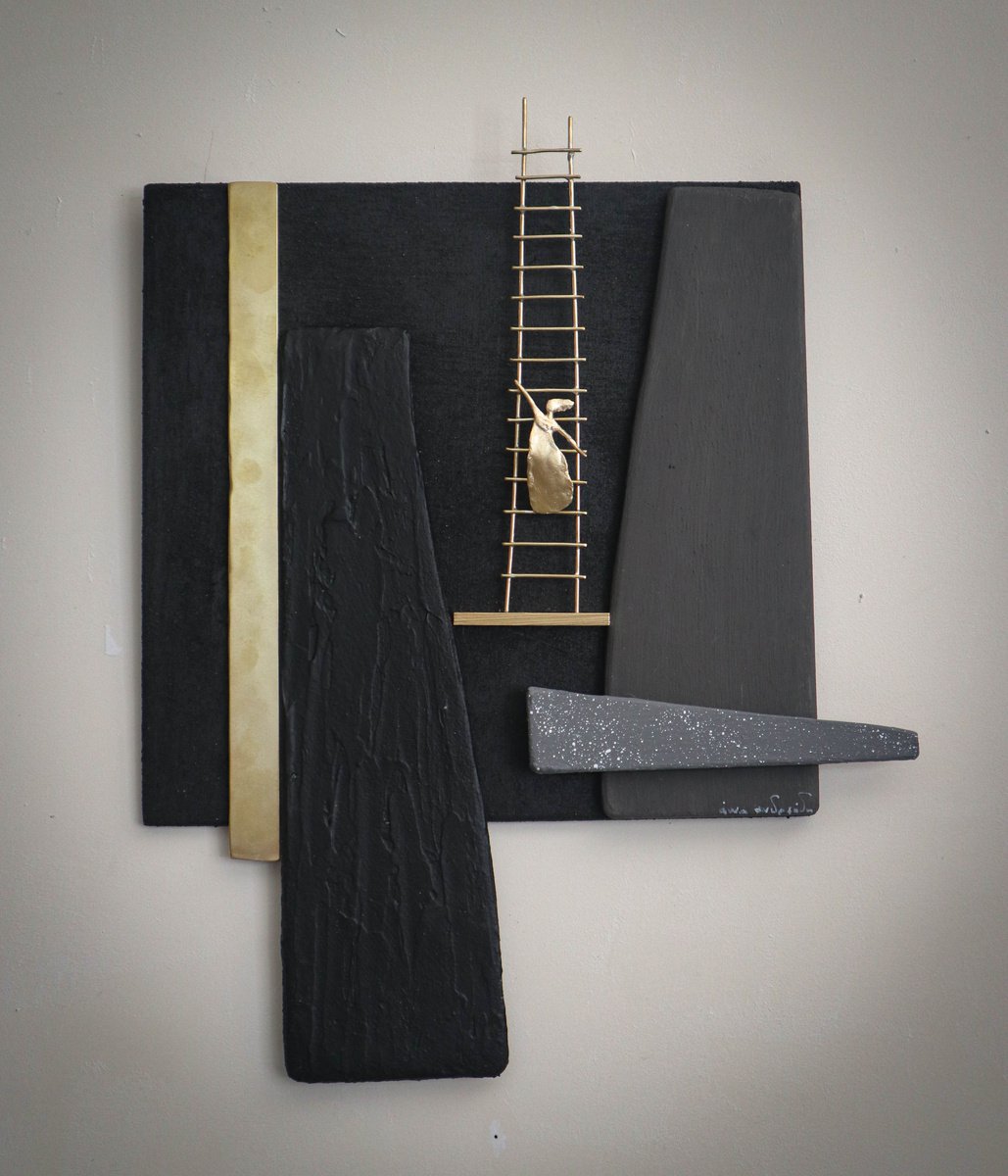 Impressionistic Portrait Sculpture By Anna Andreadi, 11 X 14, Up To The Highest Heights, Original Artwork