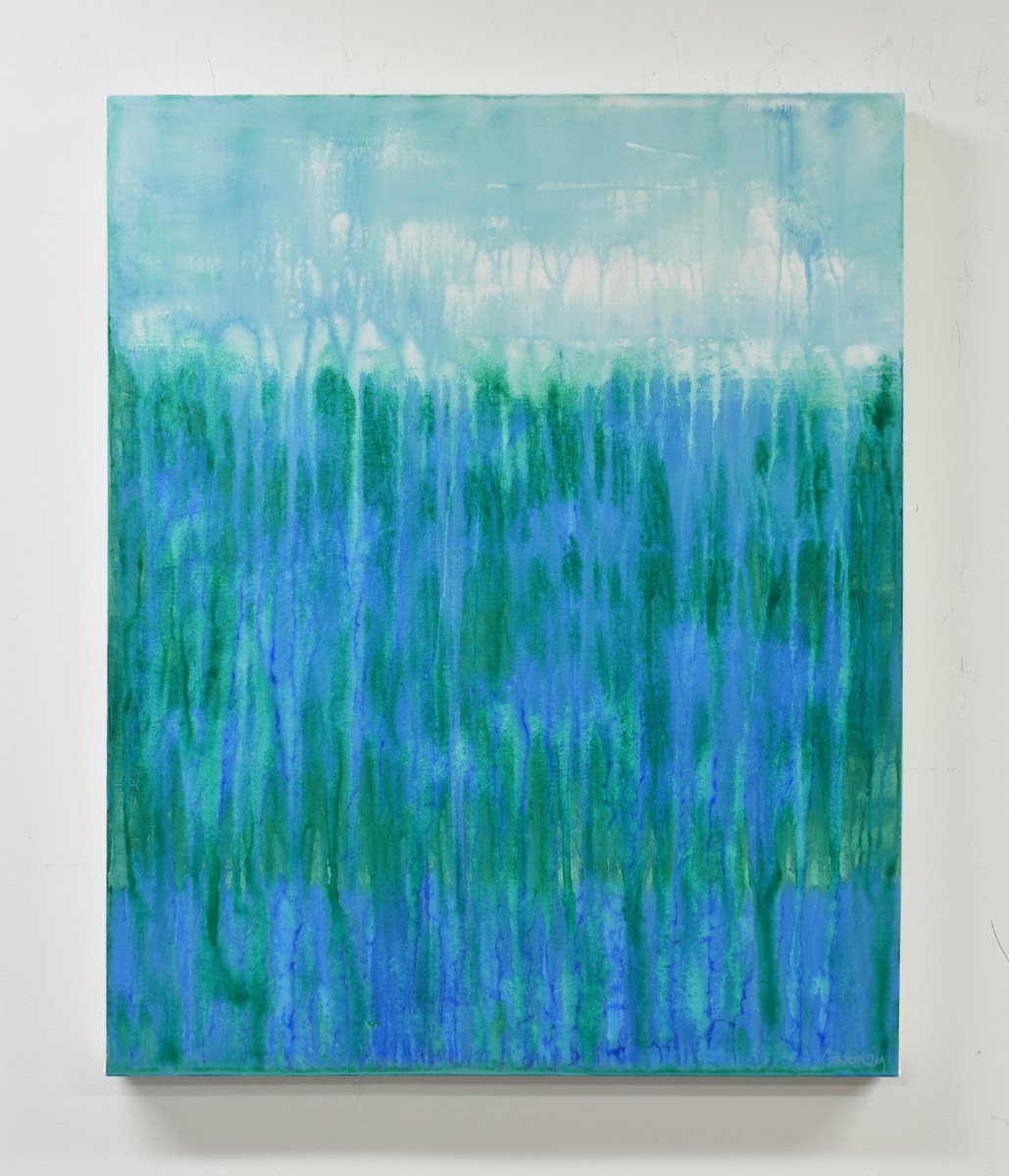 Abstract Acrylic Painting By Lisa Carney, 24 X 30", Wetland - Featured Painting, Original Artwork