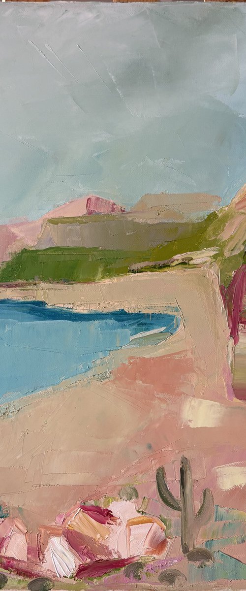 Calm multicoloured coastal ocean landscape by Daniela Nocito