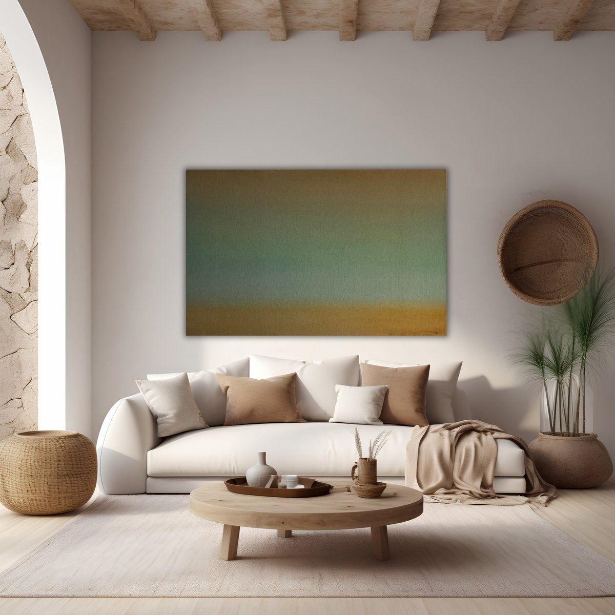 Abstract Landscape Acrylic Painting By Berta Giner, 67 X 43, Liquid Horizon, Original Artwork