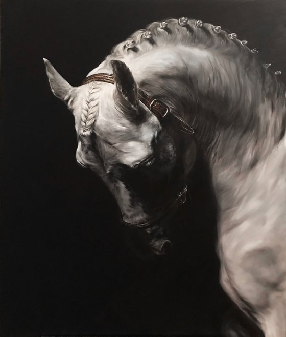 Oil painting with a horse Aristocrat 80 * 100 cm