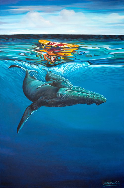 Humpback Whale by Naushad Arts