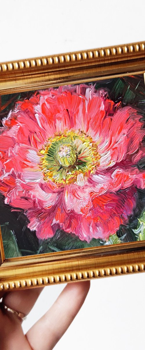 Poppy painting original by Nataly Derevyanko