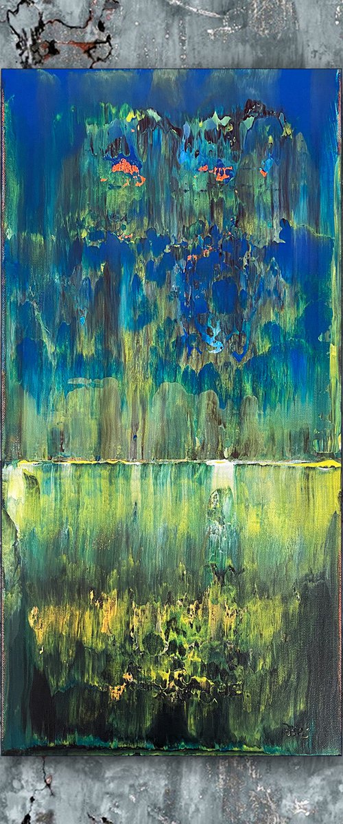 "Stoned Immaculate" - Original PMS Abstract Acrylic Painting On Canvas - 12" x 24" by Preston M. Smith (PMS)