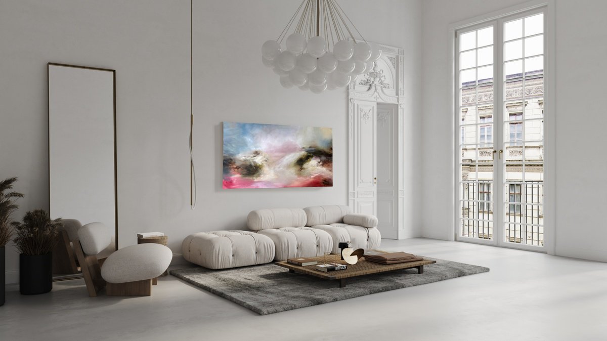 Expressive Abstract Oil Painting By Julia Swaby, 85 X 49", Jasper, Original Artwork