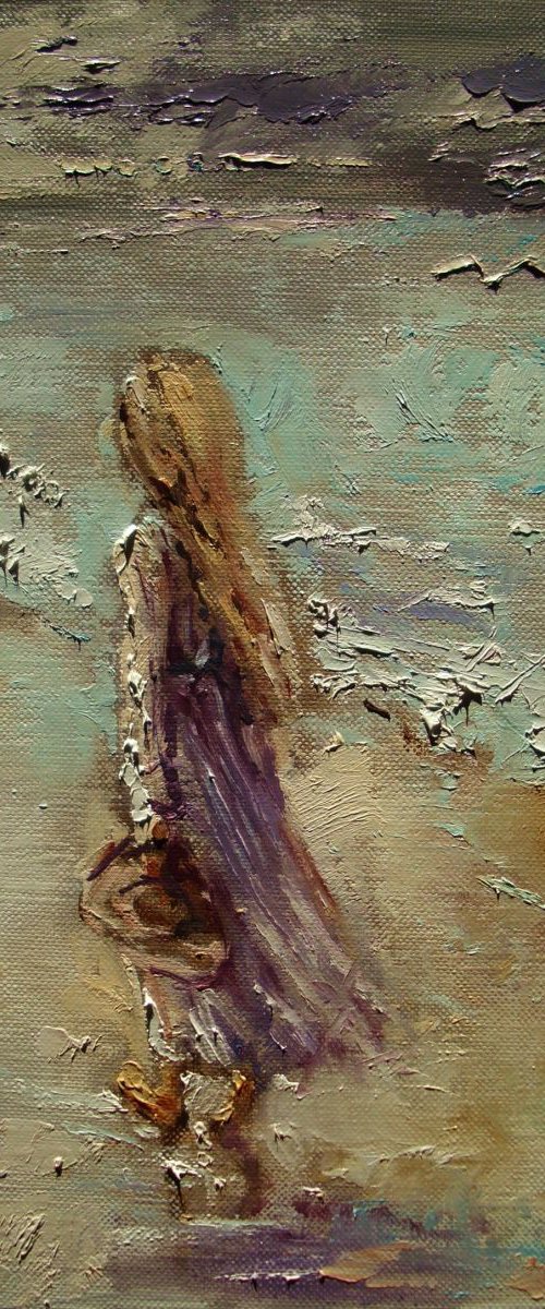 " SEA... " original painting palette knife GIFT MODERN URBAN ART OFFICE ART DECOR HOME DECOR GIFT IDEA by Monika Luniak